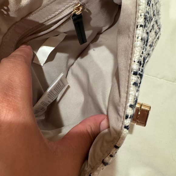H&M Monochrome Tweed Crossbody Bag with Gold Chain - Picture 7 of 7